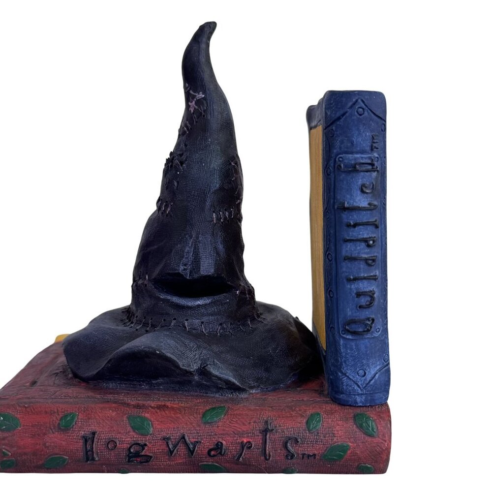 Vintage Harry Potter Sorting Hat Bookend Hogwarts Enesco Resin Original Box 1Set - Picture 7 of 10